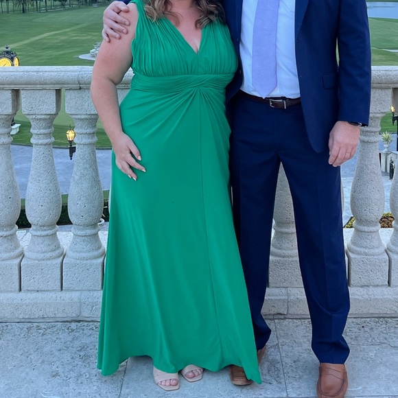 Sleeveless Draped A-Line Gown - Picture 3 of 5